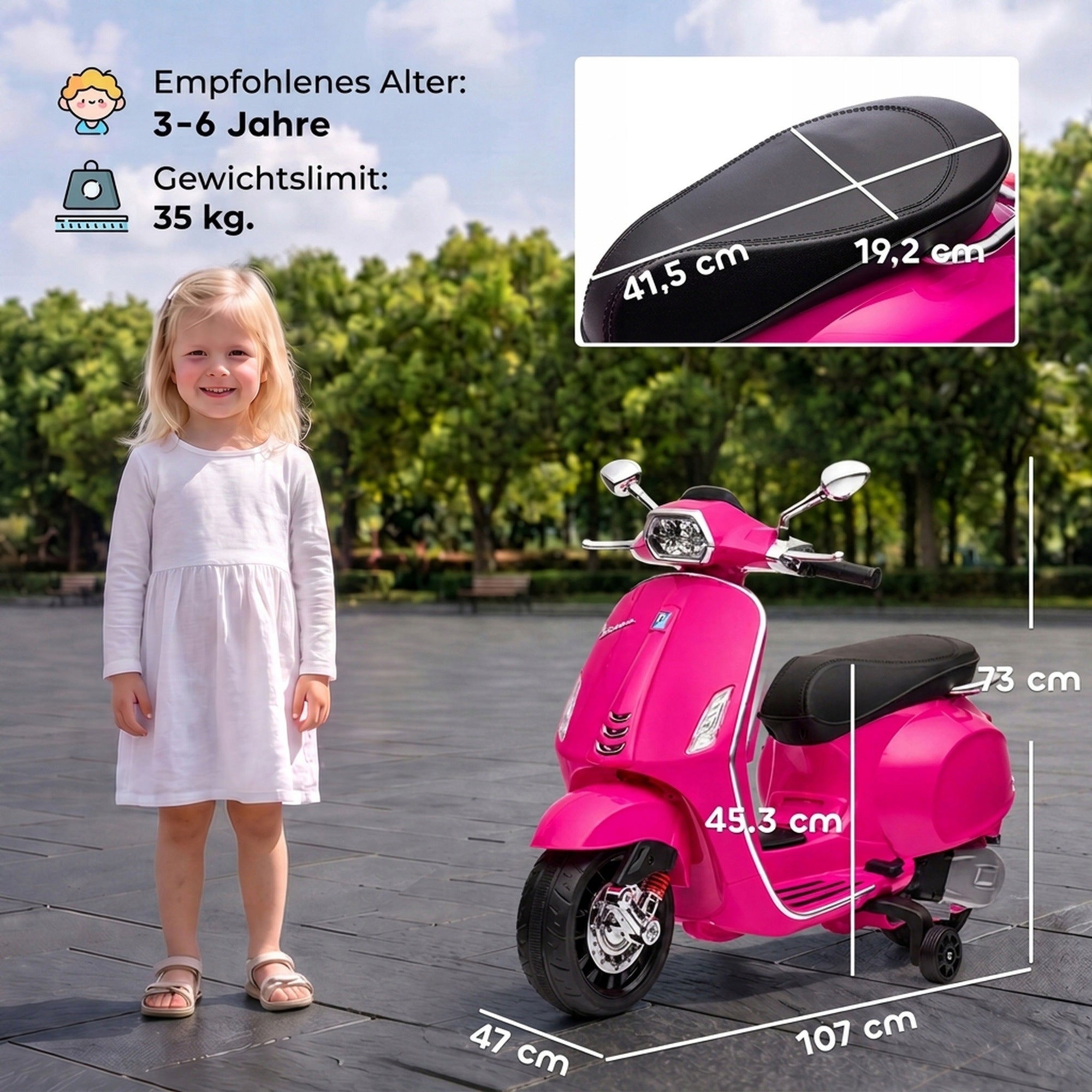 6V Kids Electric Motorcycle with MP3, USB, FM Radio and Headlight Brand AIYAPLAY