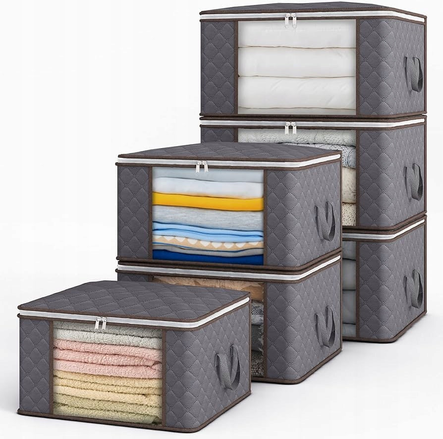 6X CLOSET ORGANIZER SHELVES DRAWERS FOR CLOTHES BEDDING CONTAINER 90L NEW