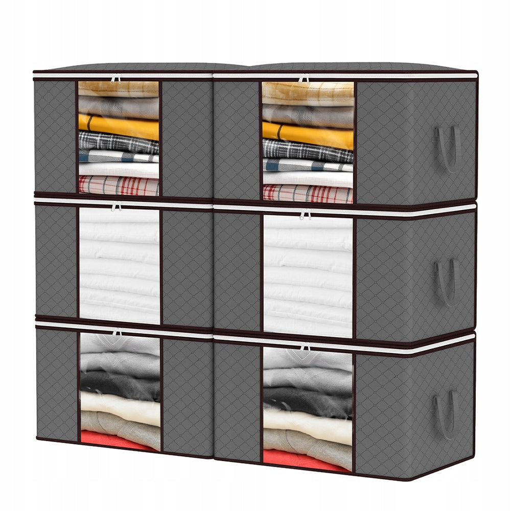 6X CLOSET ORGANIZER SHELVES DRAWERS FOR CLOTHES BEDDING CONTAINER 90L
