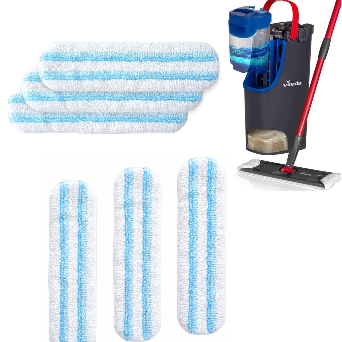 6X FLAT MOP CARTRIDGE FOR VILEDA H2PRO