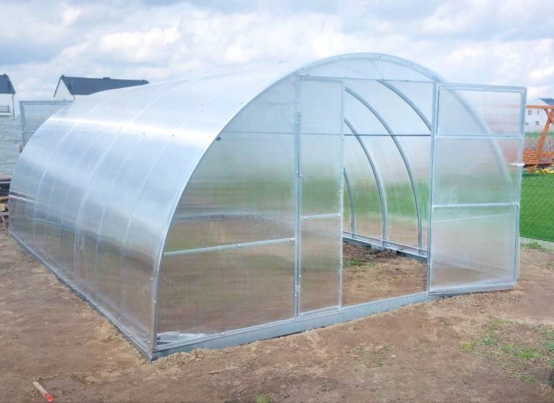 Polikarbonatinis šiltnamis 6 mm, 3,5x12 m, cinkuotas rėmas 40x20 mm
