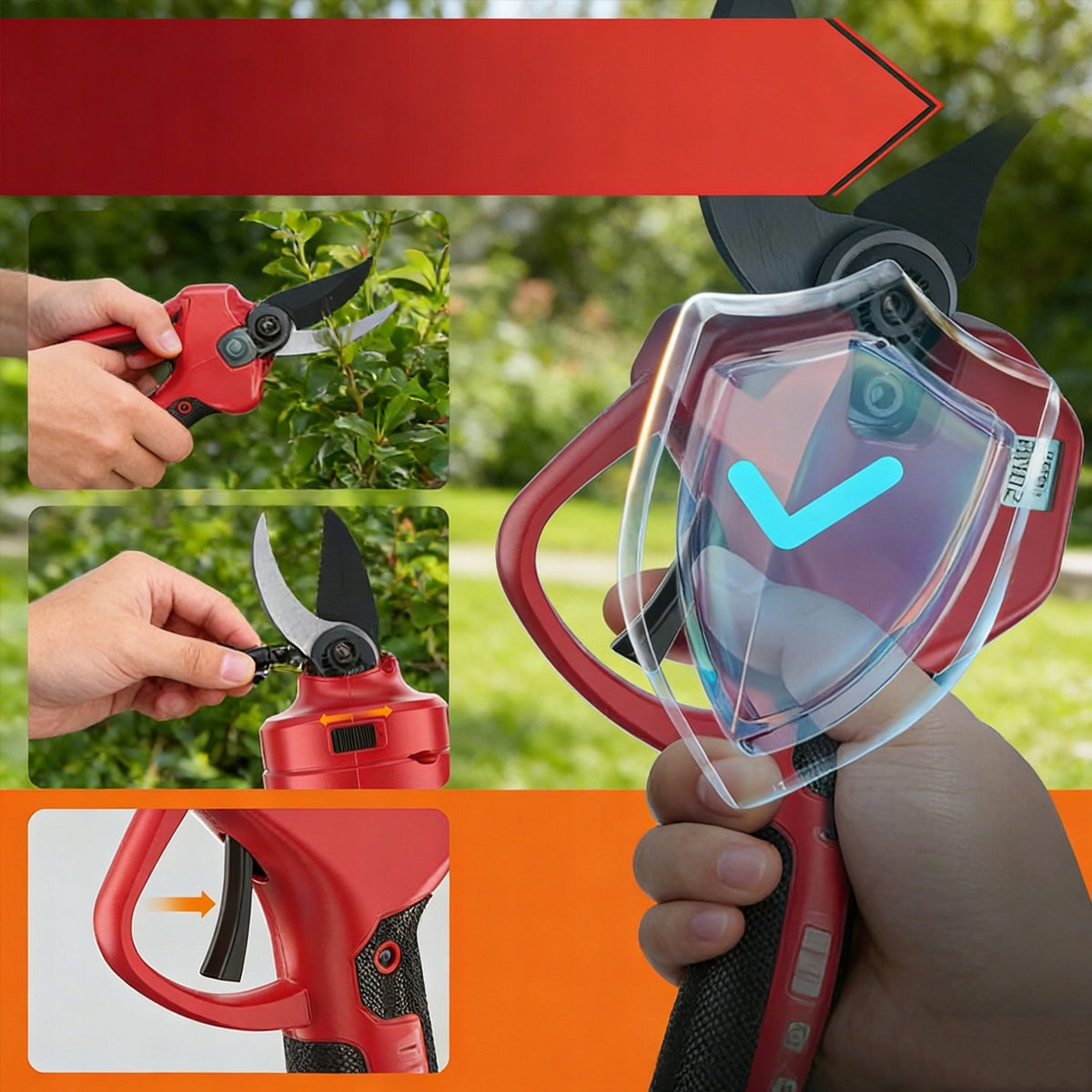 Genėjimo žirklių MEGA rinkinys 2in1, 2,3 m, 21V, 2 akumuliatoriai ir įkroviklis