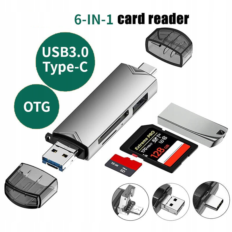 6in1 CARD READER USB-C SD MicroSD ADAPTER 6 IN 1 Manufacturer no brand