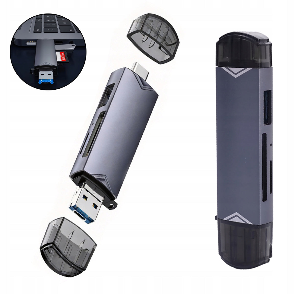 6in1 CARD READER USB-C SD MicroSD ADAPTER 6 IN 1