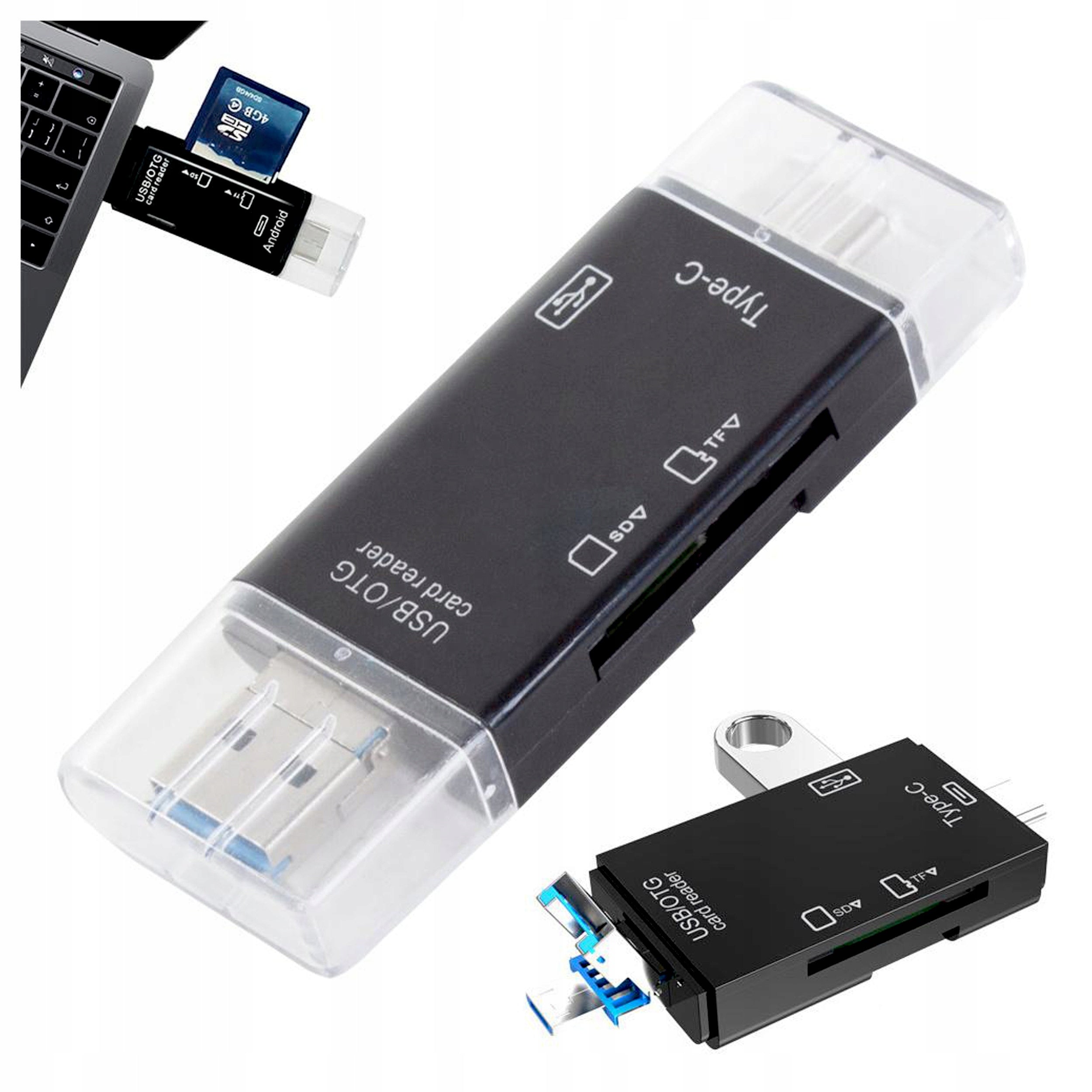 6in1 TYPE C MICRO USB Type A 3.0 OTG Adapter SD TF Mini SD Card Reader
