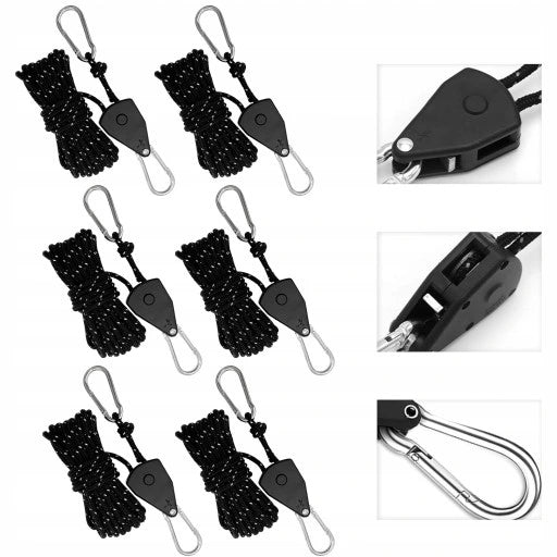 6pcs 4M Reflective Extraction Ropes Rope With Tensioner