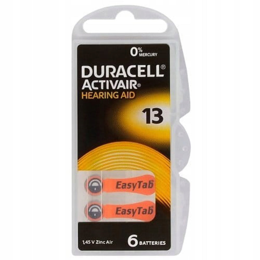 6pcs Batteries for hearing aid Duracell Activair 13 PR48 ZA13 DA13 1,45