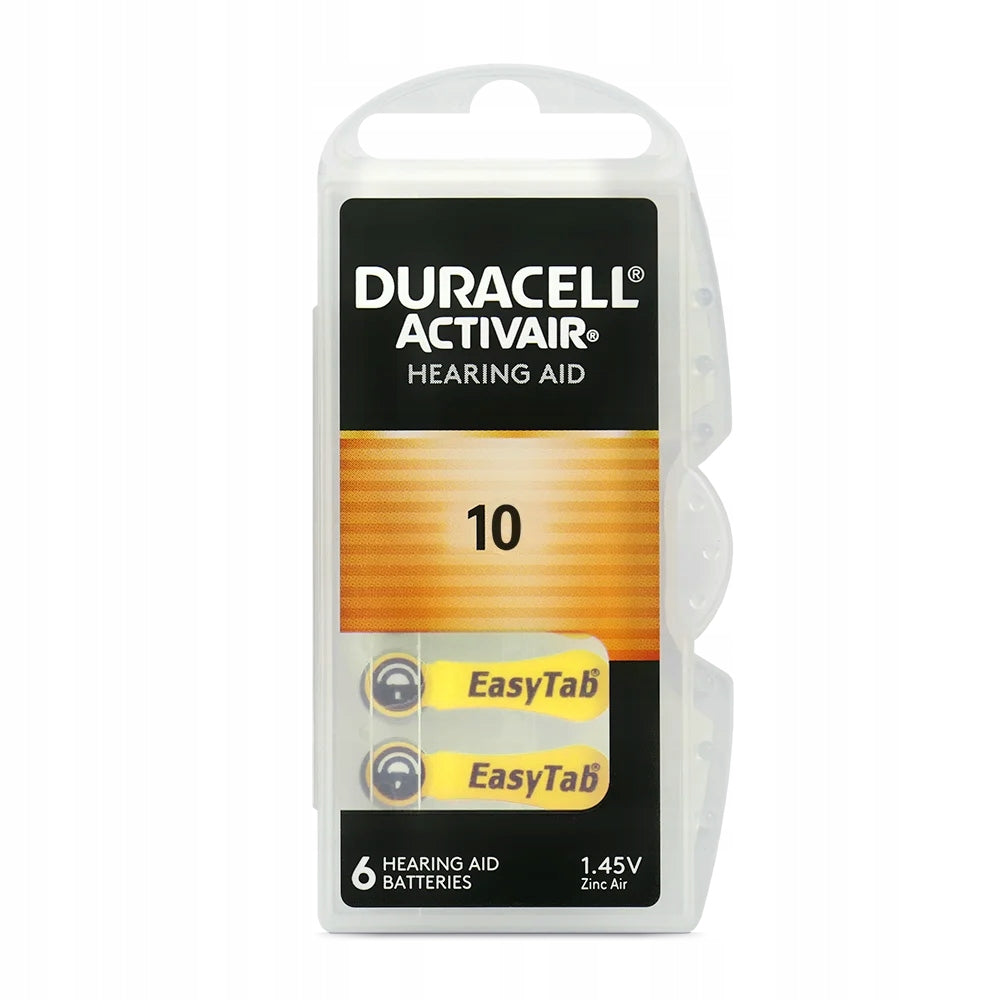 6sz Hearing Aid Batteries Duracell ActivAir 10 PR70 ZA10 DA10 1,45
