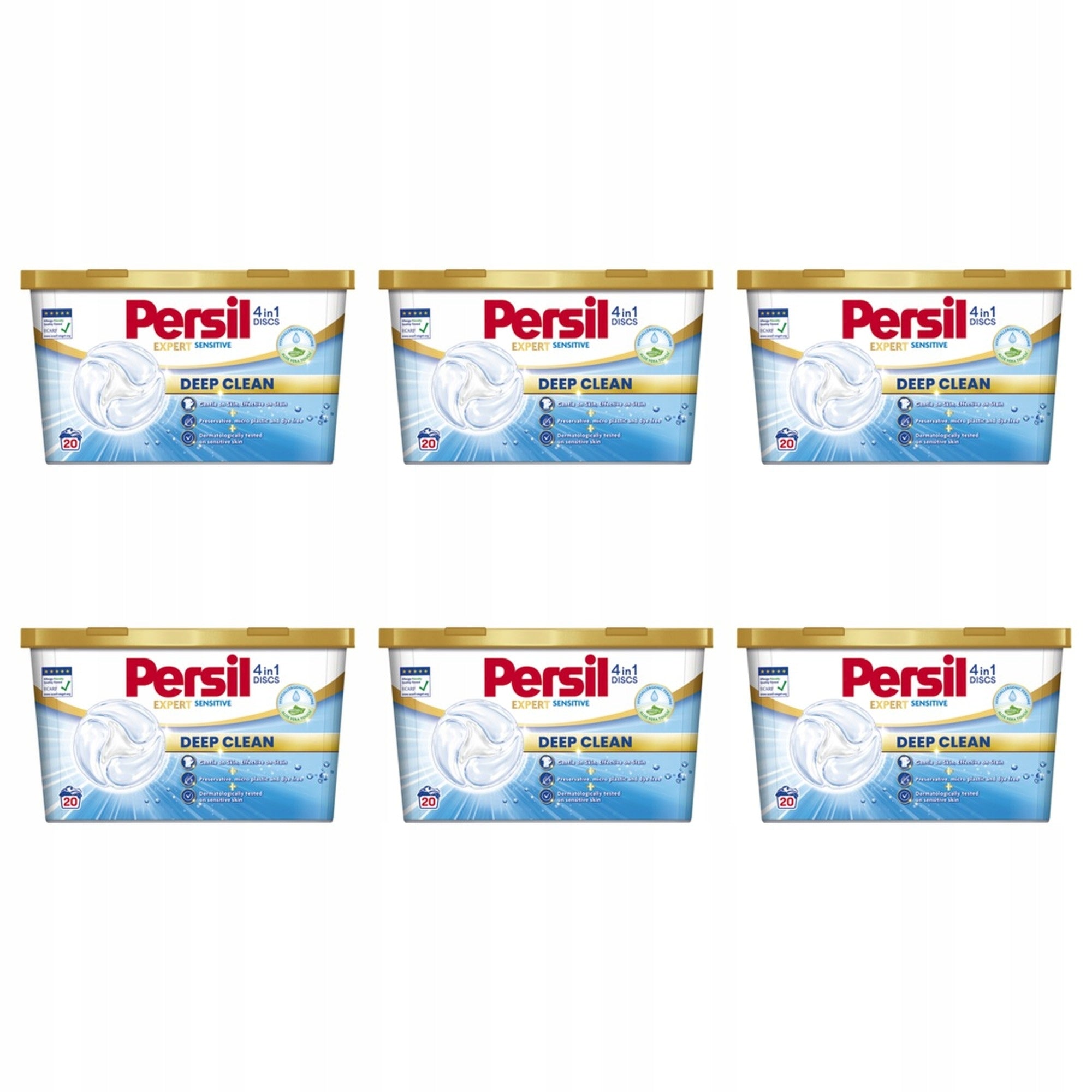 6x 330g Persil Discs Expert Sensitive 20 Washes