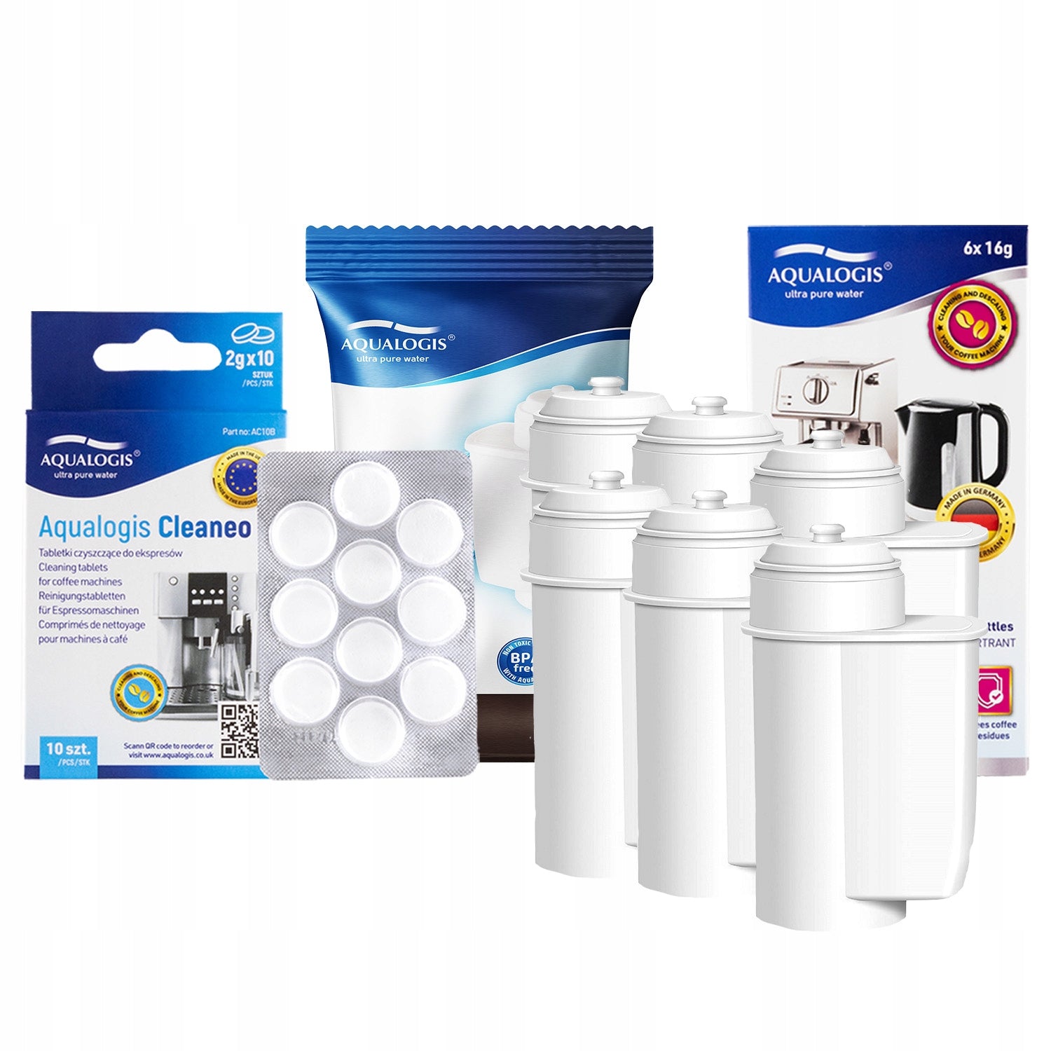 6x AL-Inte Water Filter For Siemens Machine + Decalc Descaler+ Tablets