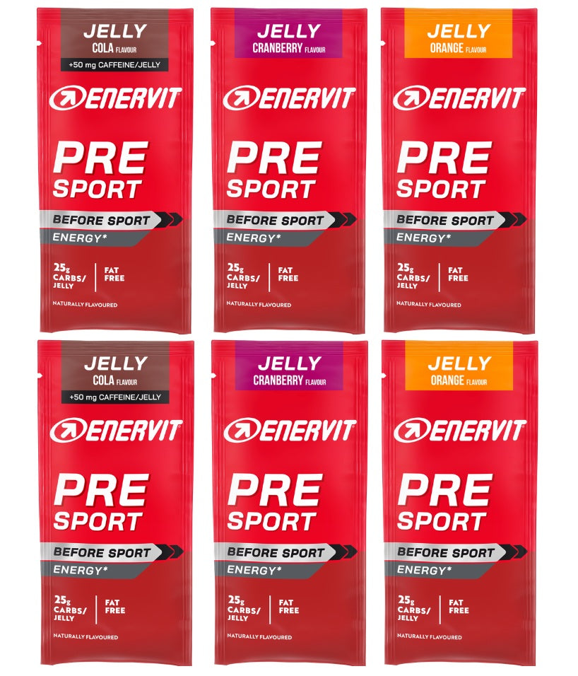 6x Enervit Energy jelly PRE Sport mix of flavors x6