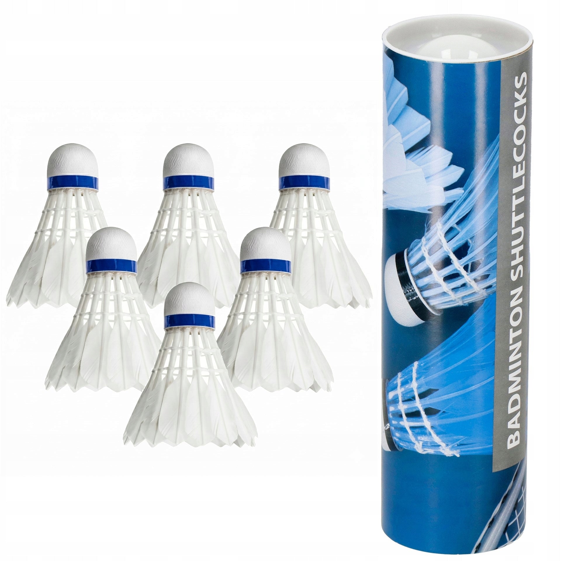 6x FEATHER DARTS FOR BADMINTON FEATHER TUBE 6 PCS SET WHITE DART