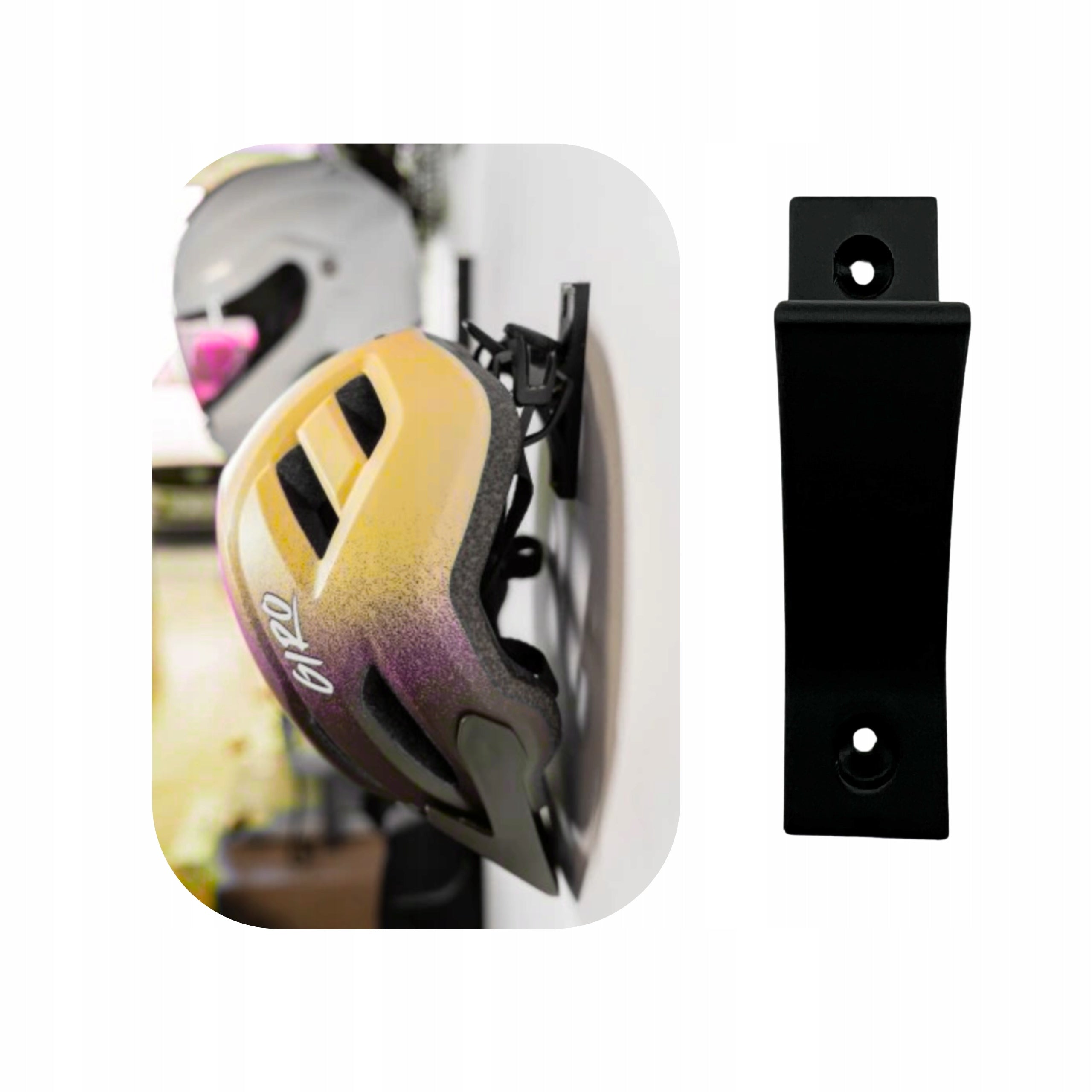 6x Hanger Bicycle Helmet Holder Moto Black Super Strong Wall Hook Manufacturer code 6x wieszak na kask rower motocykl Narty