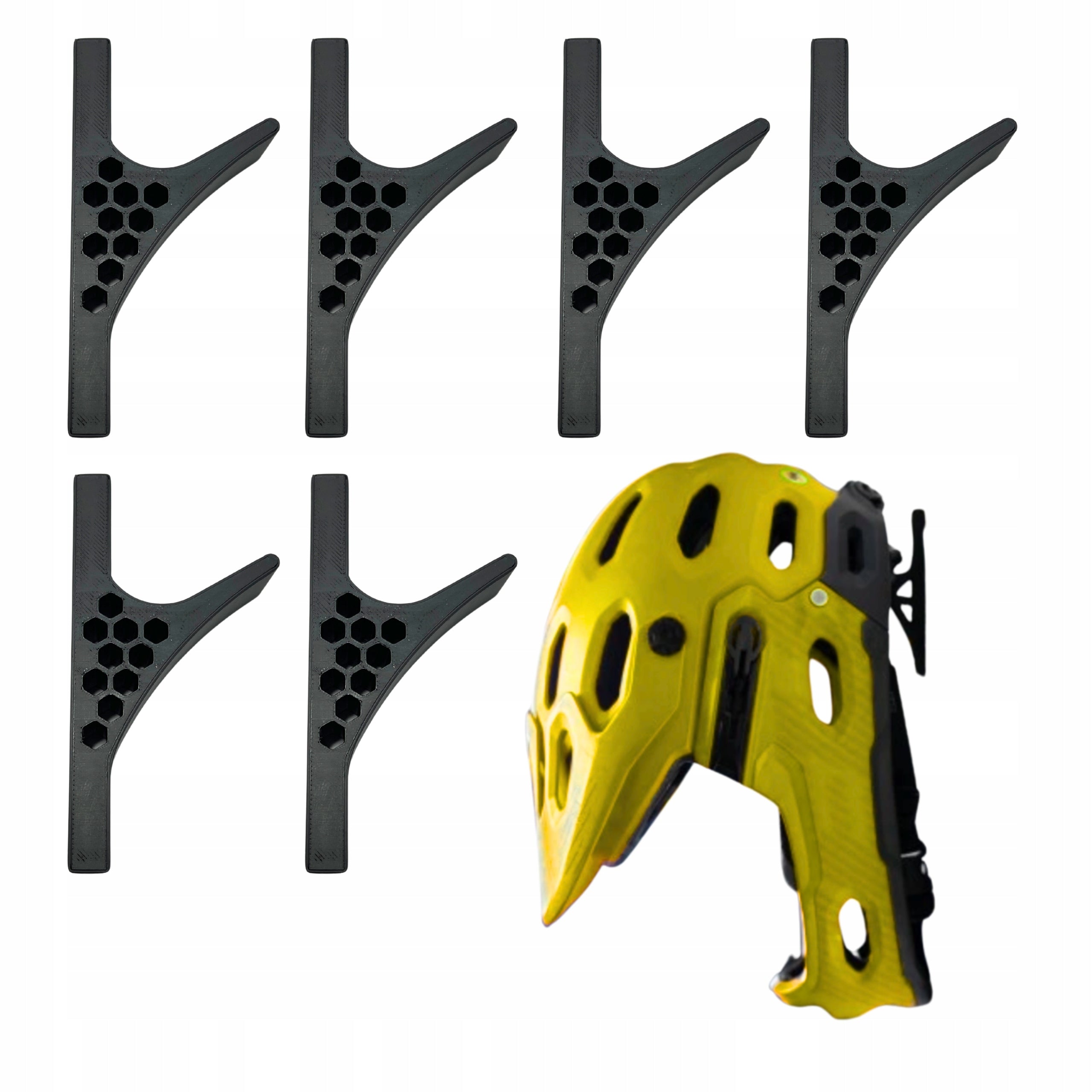 6x Hanger Bicycle Helmet Holder Moto Black Super Strong Wall Hook