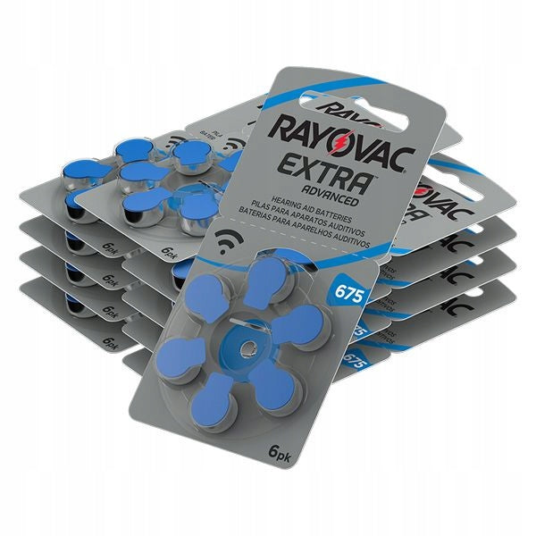 6x Hearing Aid Batteries RAYOVAC 675 EXTRA 06-2027 Medical device no