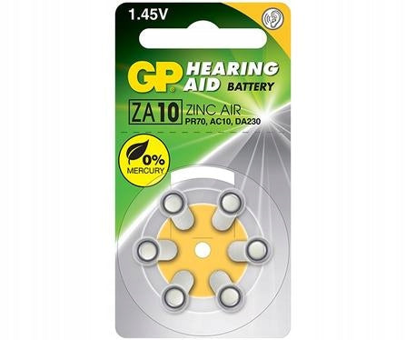 6x Hearing Battery ZA 10 GP Zinc Air