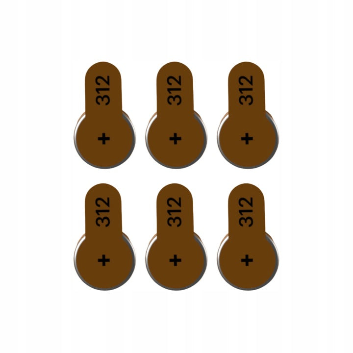 6x KODAK 312 - battery for hearing aid, zinc-air Packaging status original