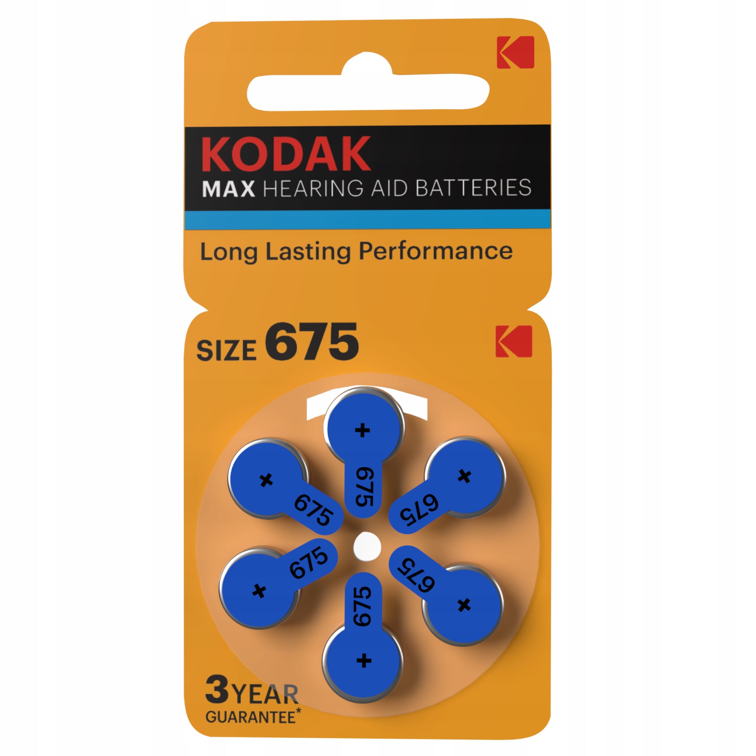 6x Kodak 675 - hearing aid batteries, high durability