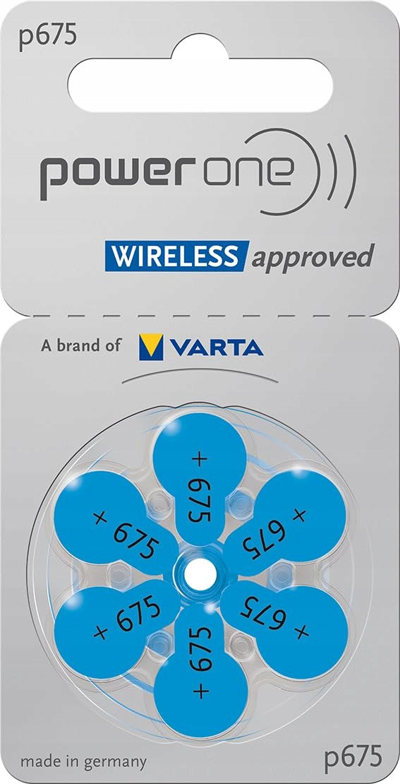 6x POWER ONE 675 Wireless Approved Hearing Aid Battery