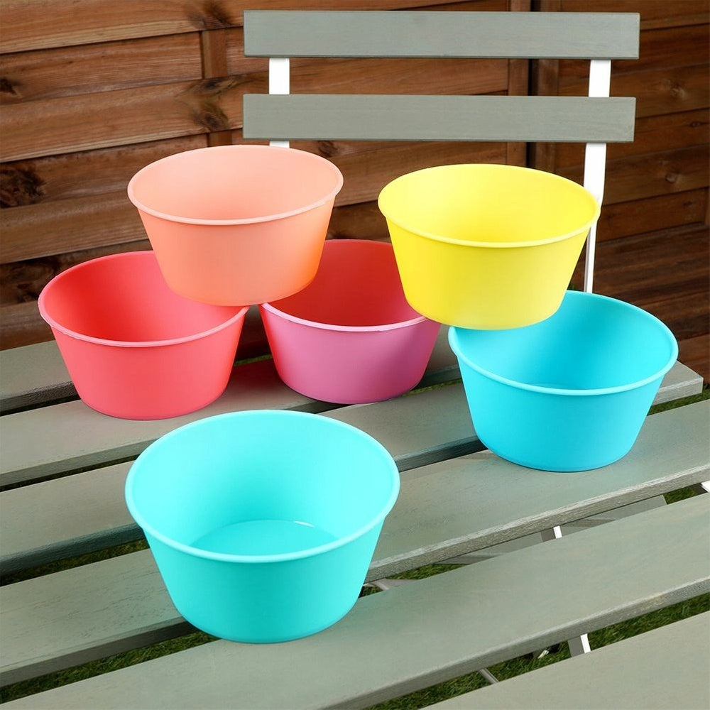 6x Plastic Cups Reusable Hiking Picnic Bowl Set 400ml Color multicolor