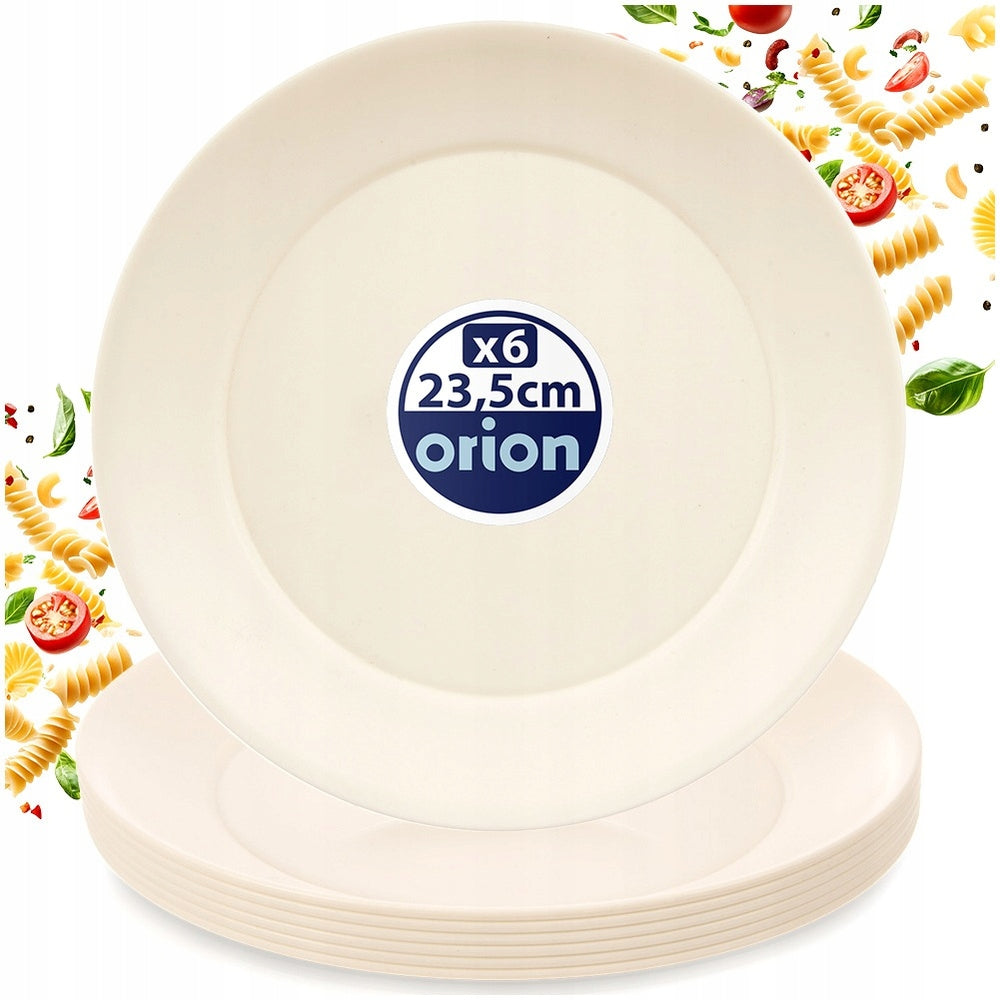 6x Plastic Dinner Plates Tile Reusable Hiking Picnic