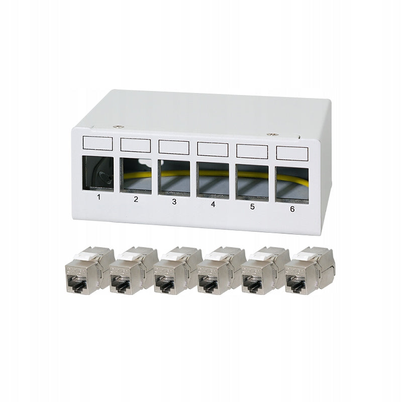6x RJ45 Cat6A Keystone patch panel 10Gb LogiLink