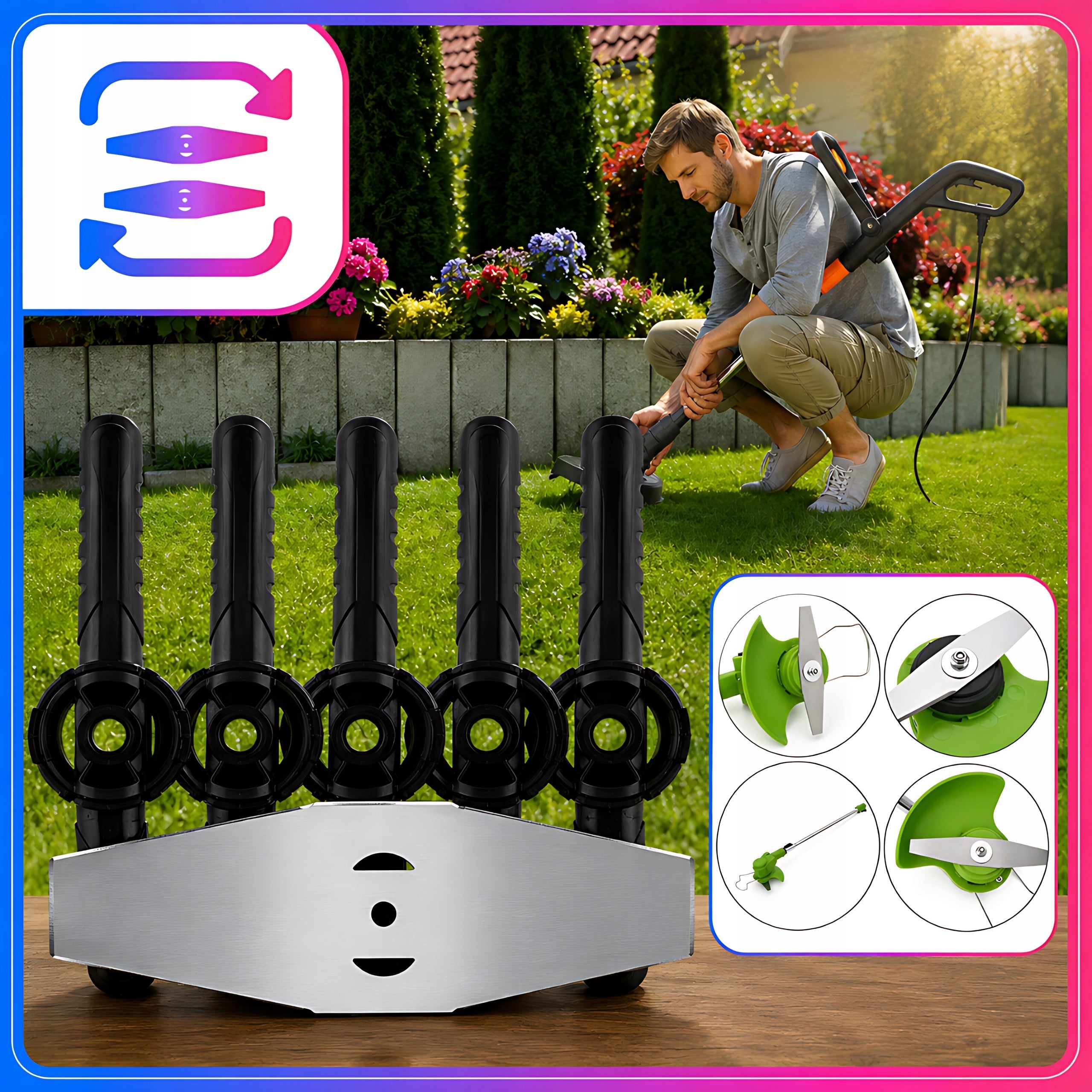 6x SCYTHE TRIMMER BLADES SET GRASS BLADES DISC REPLACEMENT DISCS Manufacturer code 6szt OSTRZA TARCZ DO KOSY ELEKTRYCZNEJ