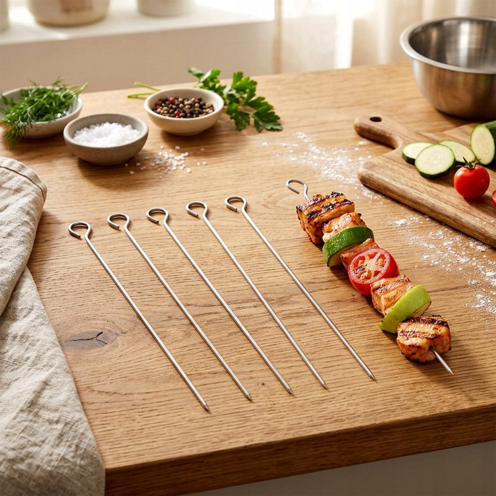 6x SKEWERS grill meat vegetables steel pins 25 cm VILDE Number of pieces per package 6 pcs