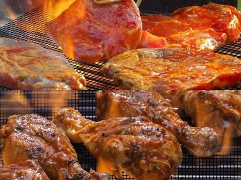 6x TEFLON GRILL NET MAT OVEN BAKING RAT FOR FISH MEAT Product width 30 cm