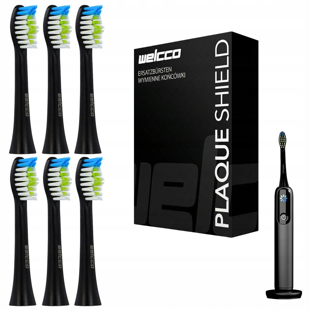 6x Toothbrush tips SAVE ML950 black replacements