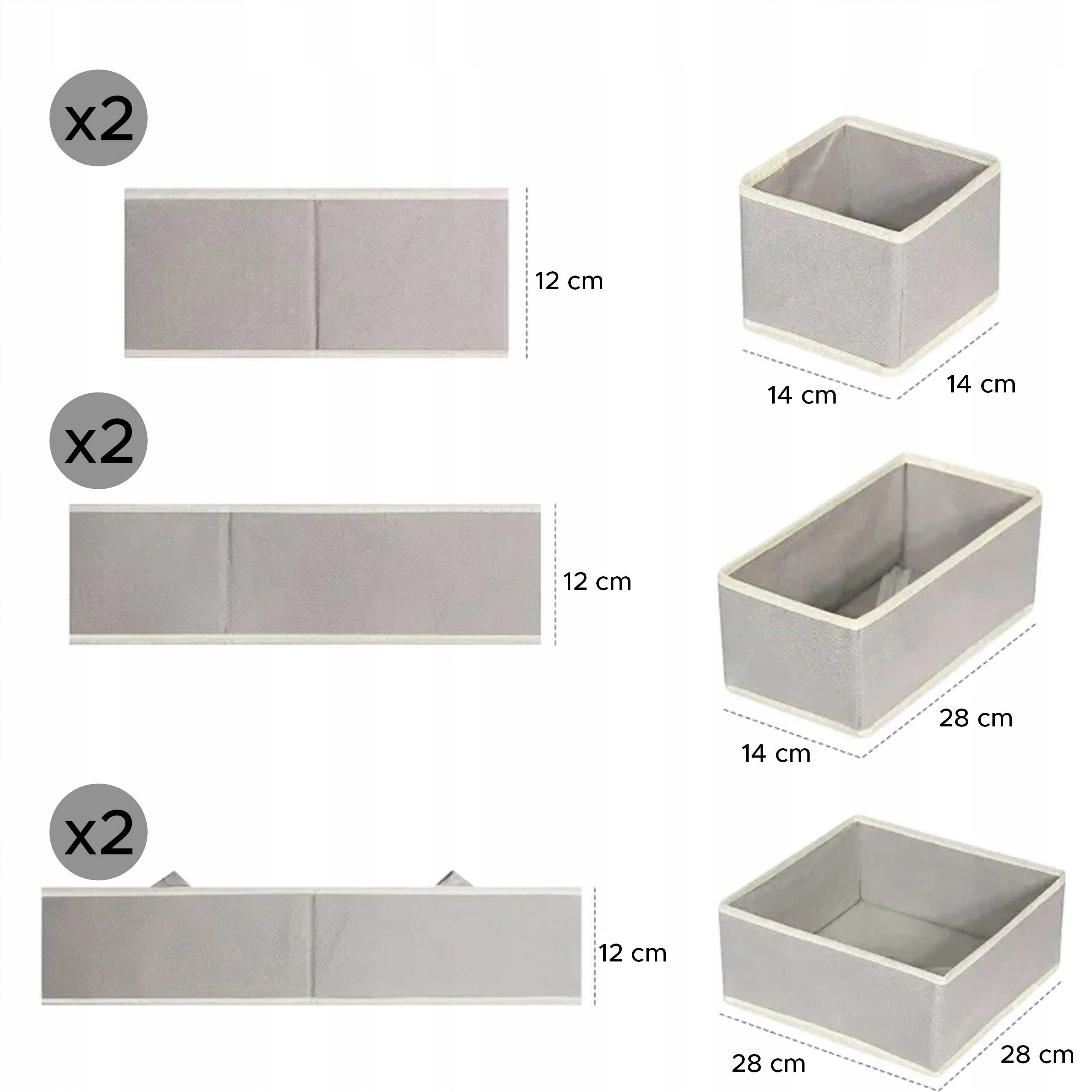 6x Underwear ORGANIZER Socks Container for Cabinet Drawers SET Kind wardrobe organizer