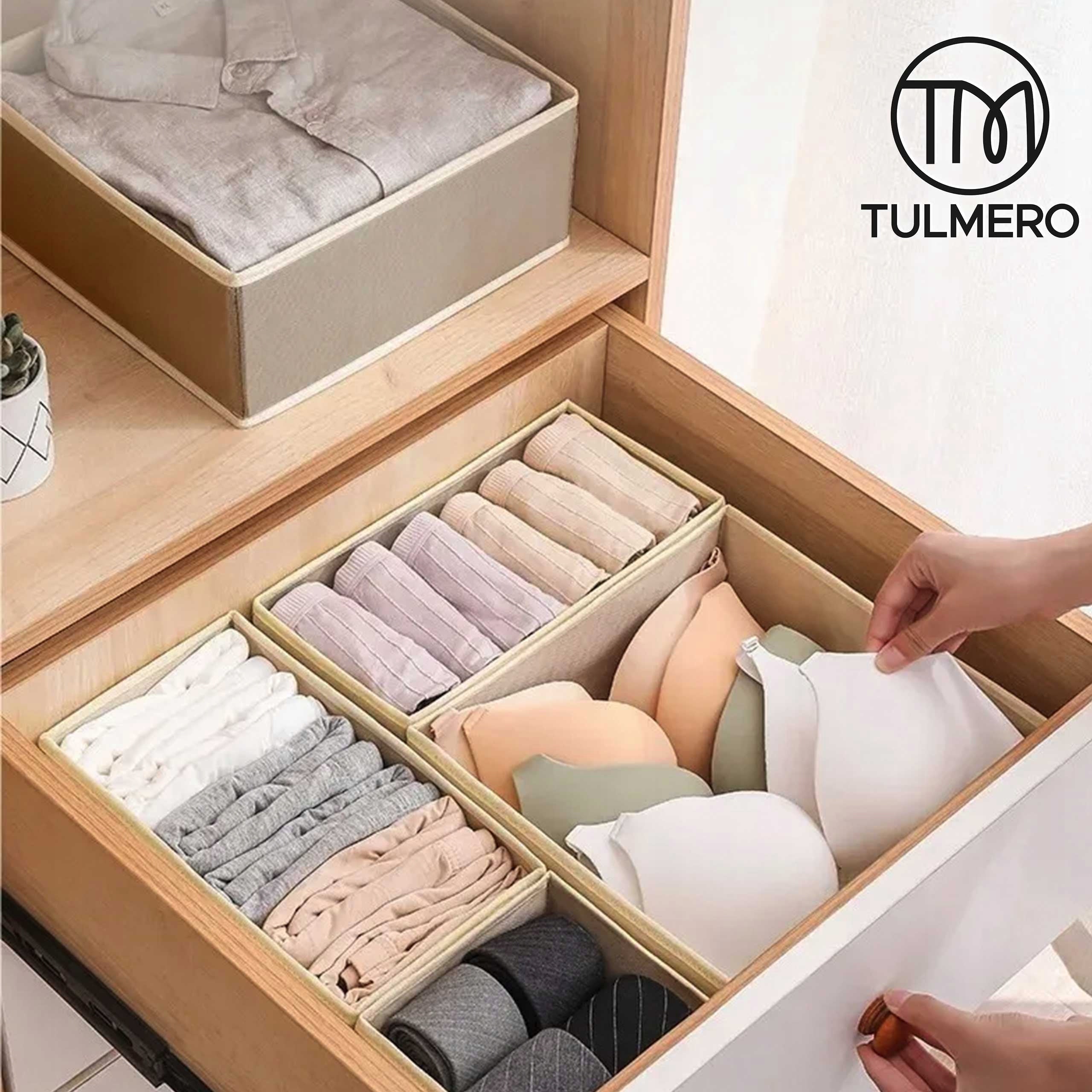 6x Underwear ORGANIZER Socks Container for Cabinet Drawers SET Packaging status original