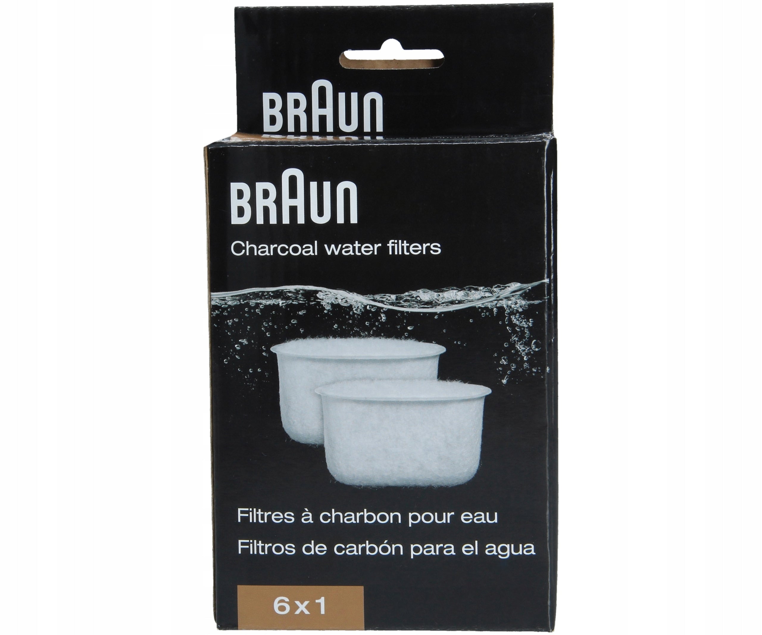6x Water filter for overflow machine Braun Manufacturer code KL6S1U875U
