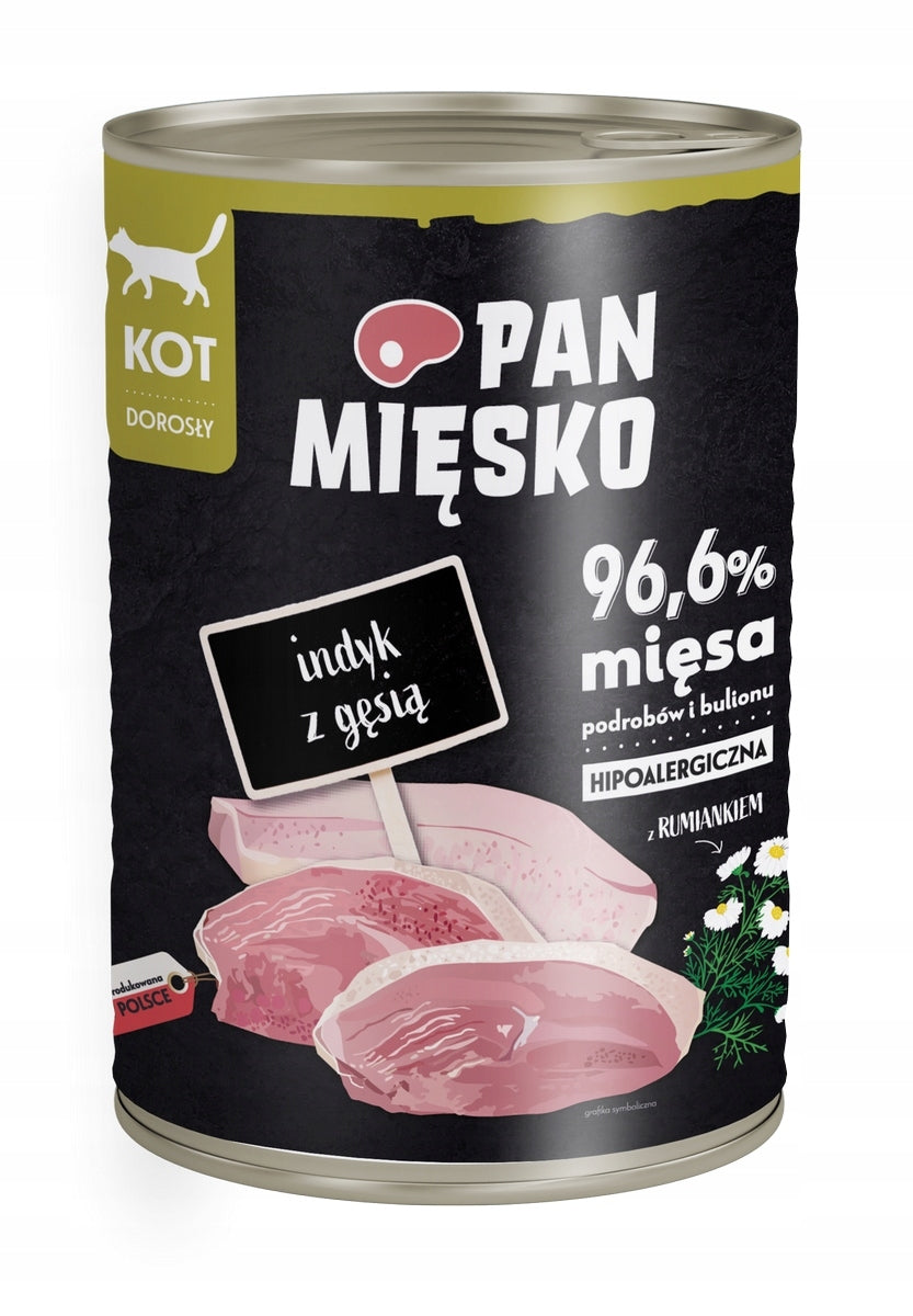6x400g PAN MIĘSKO Wet food for adult cats MIX OF FLAVORS Brand Pan Mięsko