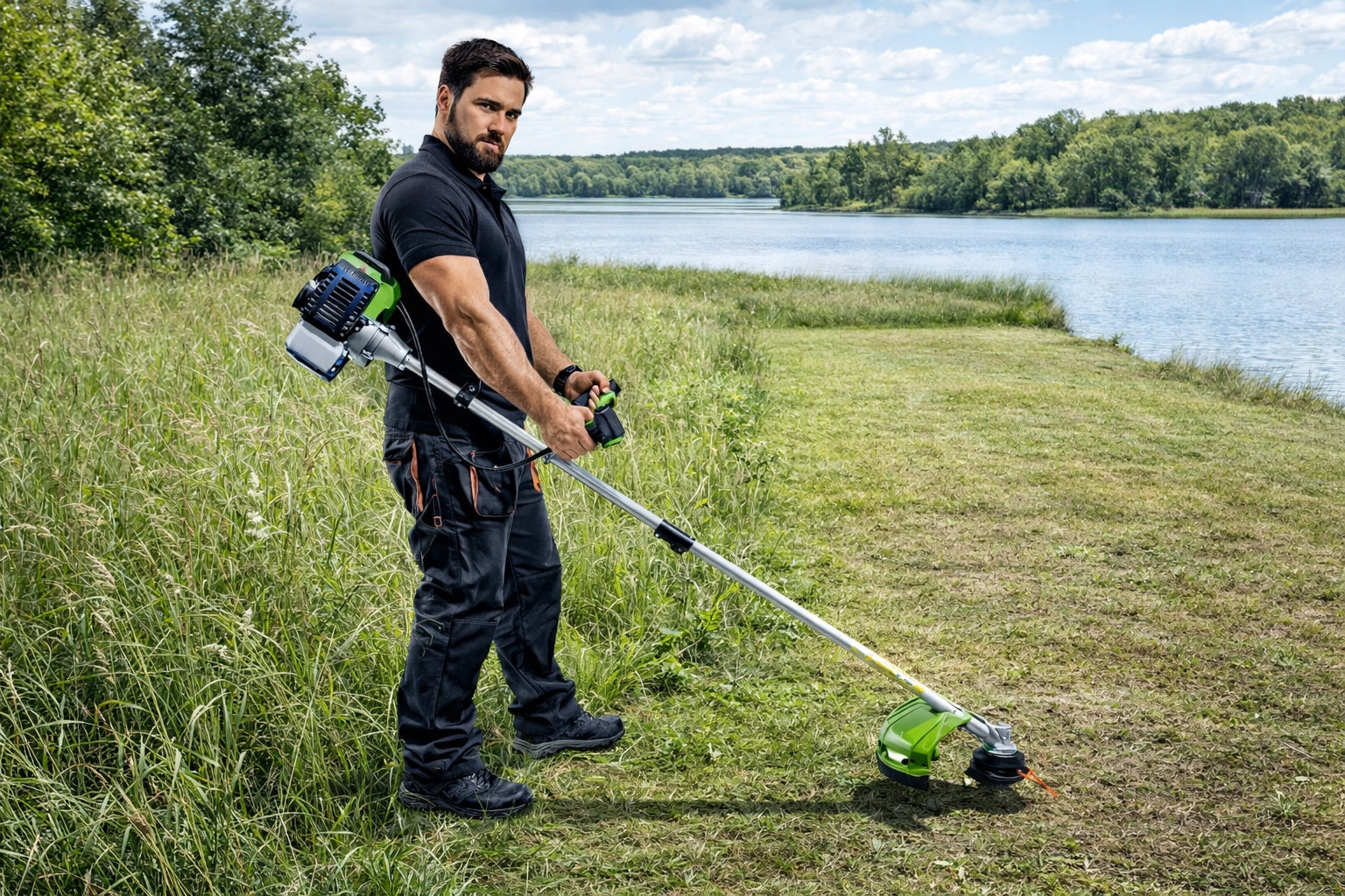 7,1KM COMBUSTION SCYTHE TRIMMER MOWER POWER SHIELD HEAD HARNESS LINE Power supply combustion