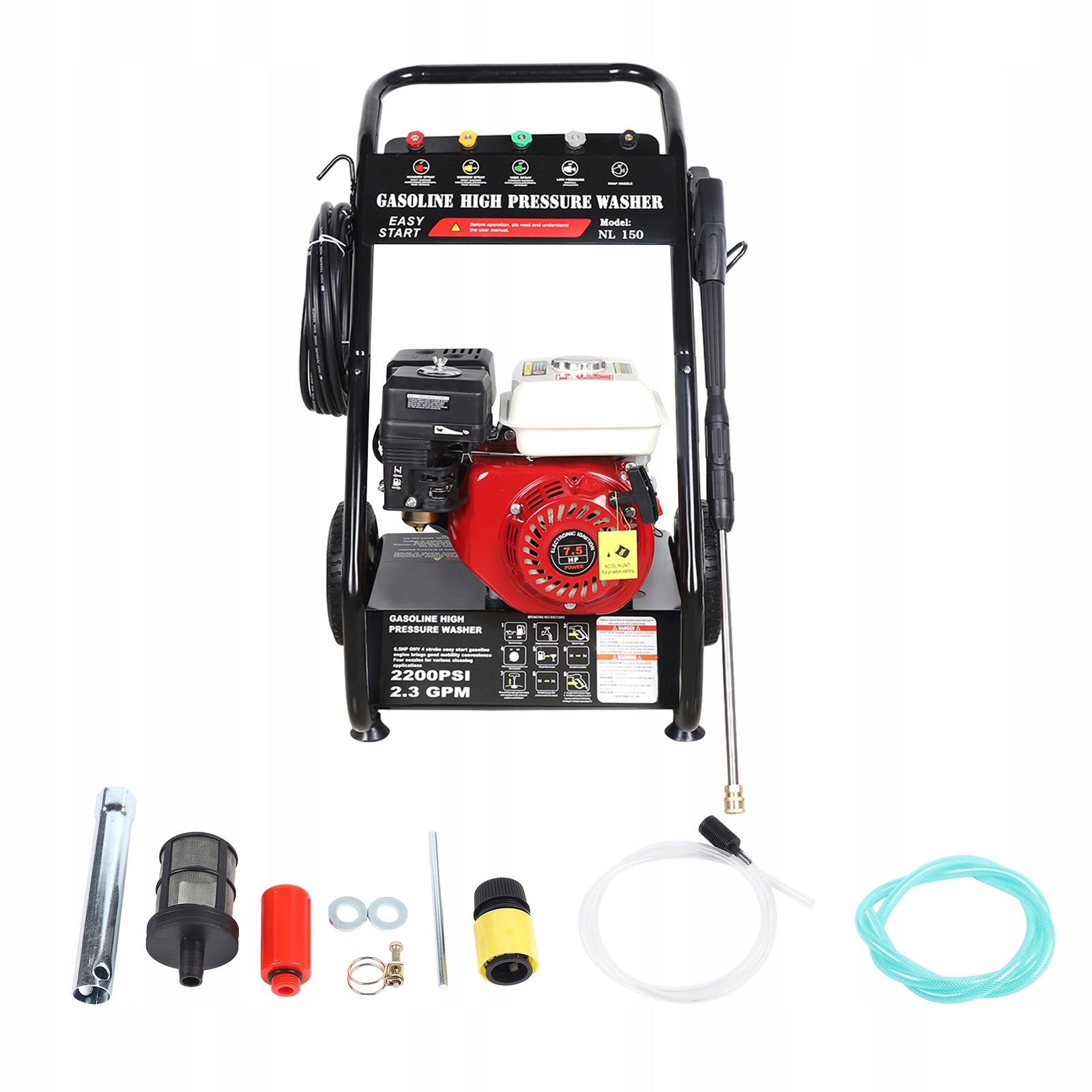 7,5 KM PRESSURE WASHER WITH PETROL ENGINE 2200PSI