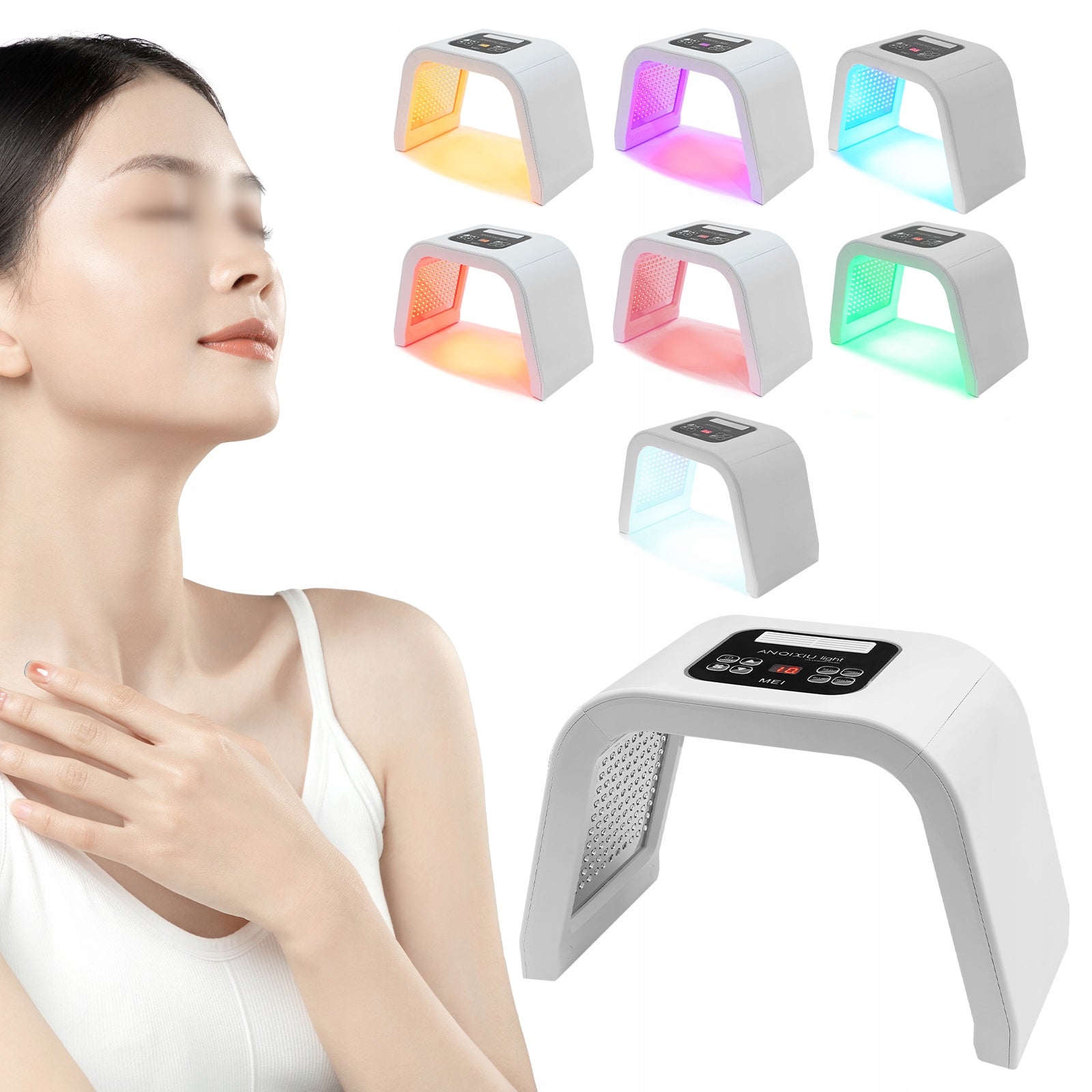 7 Color LED Facial Light Therapy Machine Salon Home Skin Care Equipment