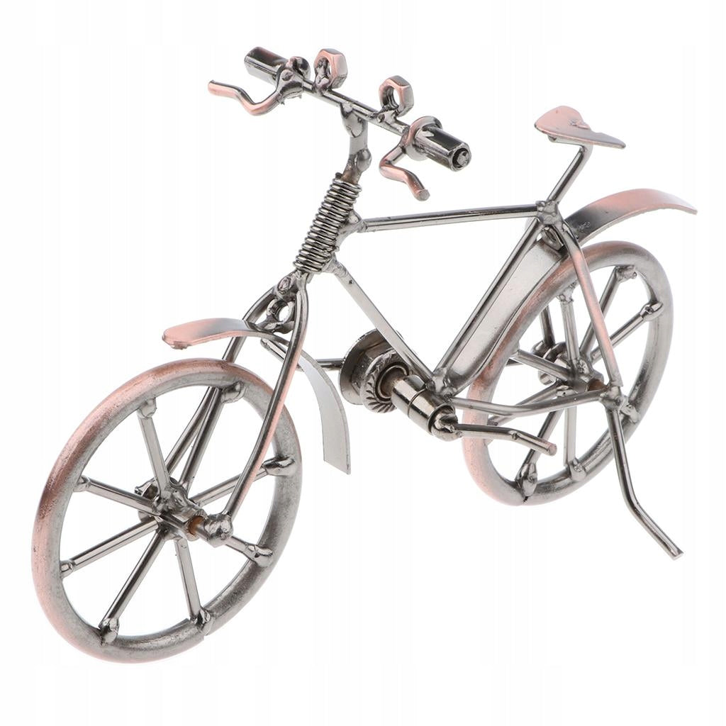 7 Inch Antique Metalwork Bike Bicycle Model Toy Home Office Decoration Packaging status original