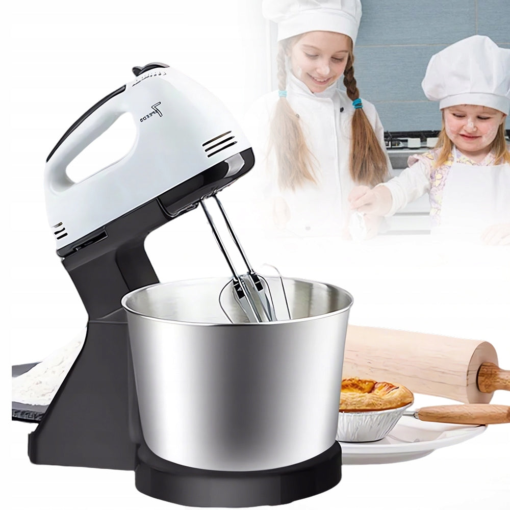 7 Speeds Cake Mixer For Home, Hand Mixer With Rotating Bowl 2 L
