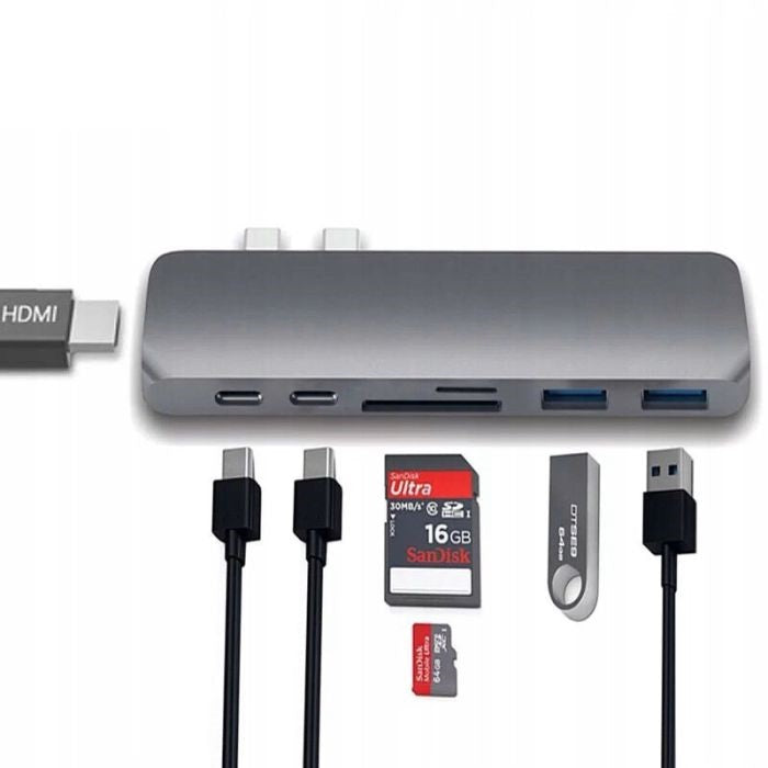 7-in-1 USB-C Hub Adapter - 4K HDMI, USB, SD Card Reader - MacBook Air/Pro Compatible Manufacturer no brand