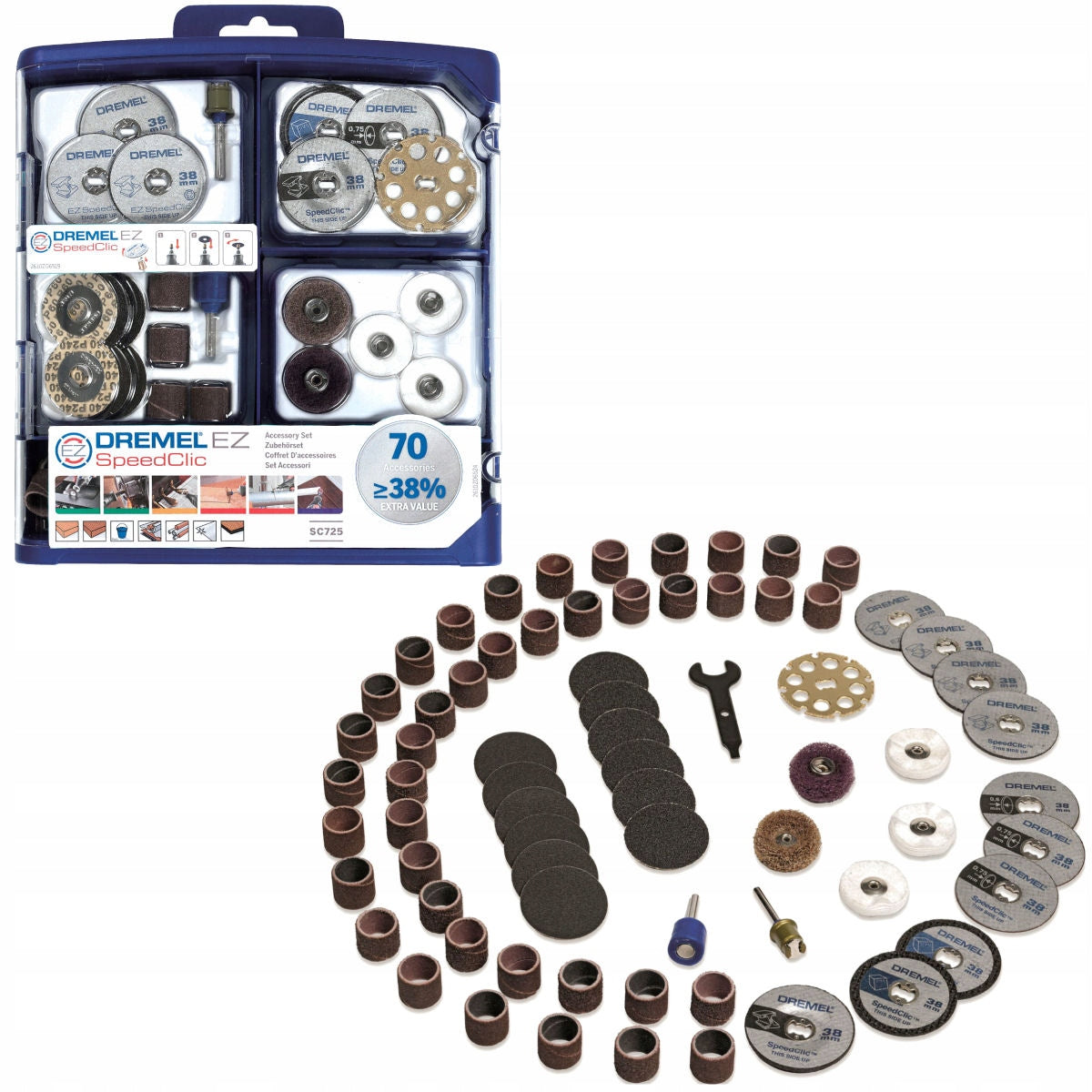 70 PIECE SET OF ACCESSORIES 725 SPEEDCLIC DREMEL
