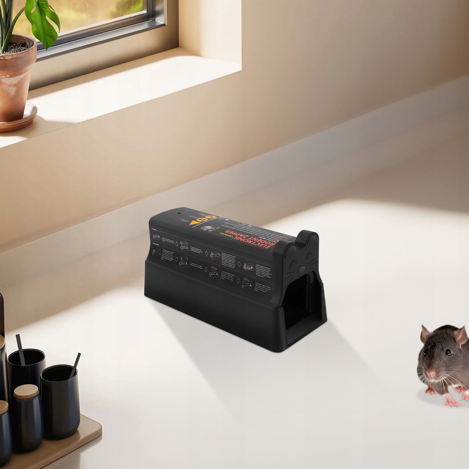 7000V Electric Rat Trap, 220V 60Hz Electronic Mousetrap, 27.5*11.9*12.5cm Product weight with unit packaging 0.9 kg