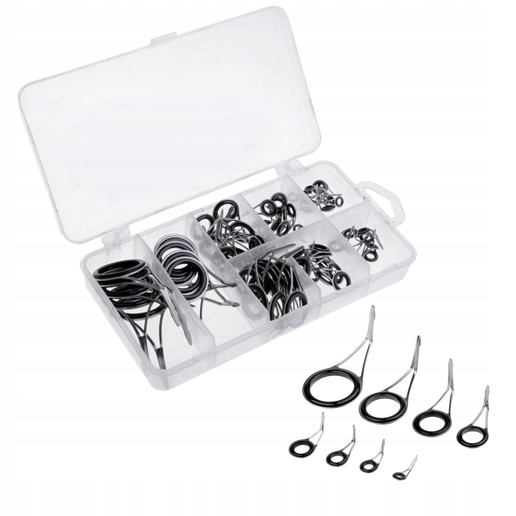 70Pcs Saltwater Fishing Rod Tip Guides Rings Repair DIY Variety of Sizes