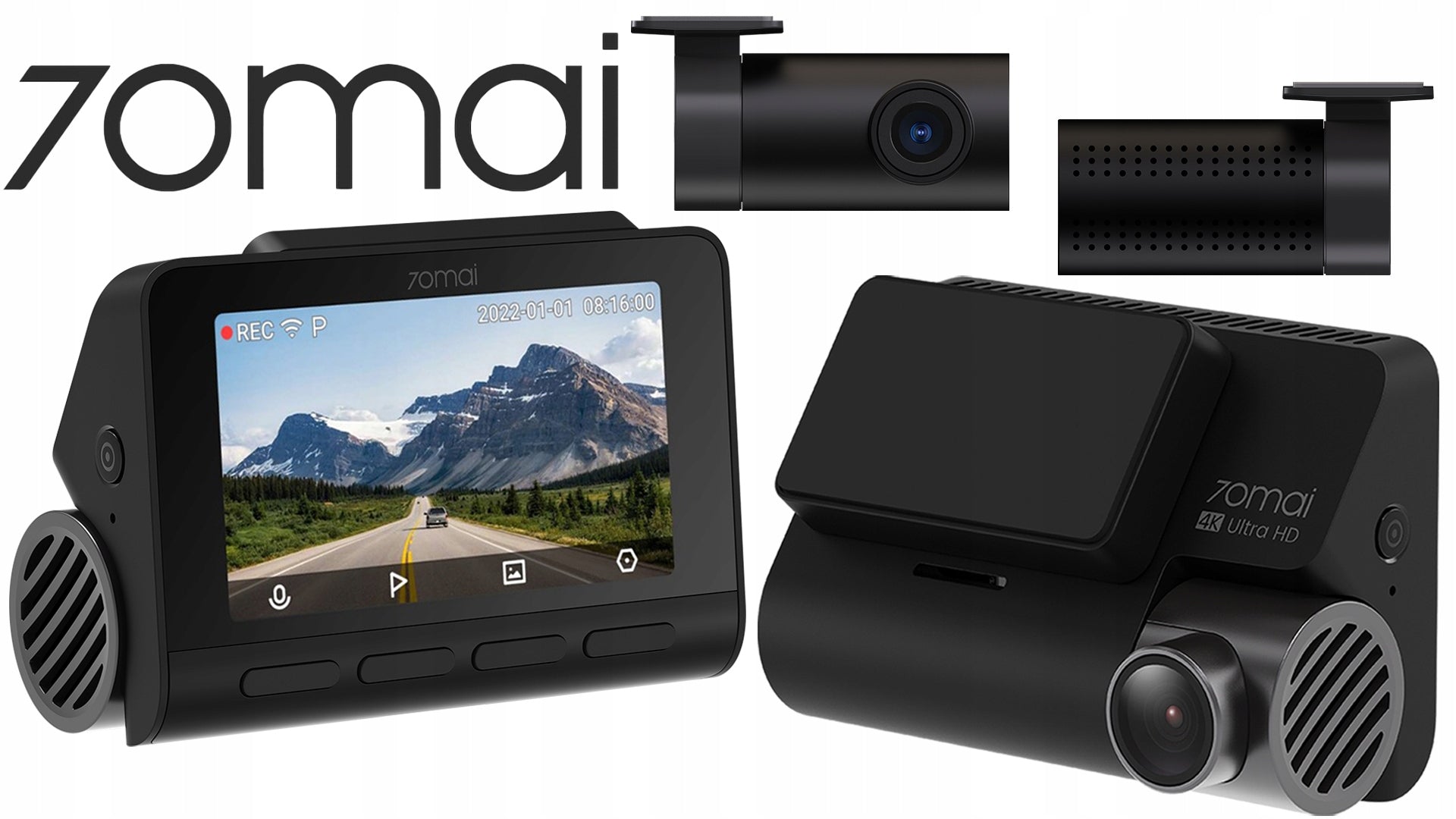 70mai Dash Cam A810 4k HDR Video Recorder+ Rear RC12 Packaging status original