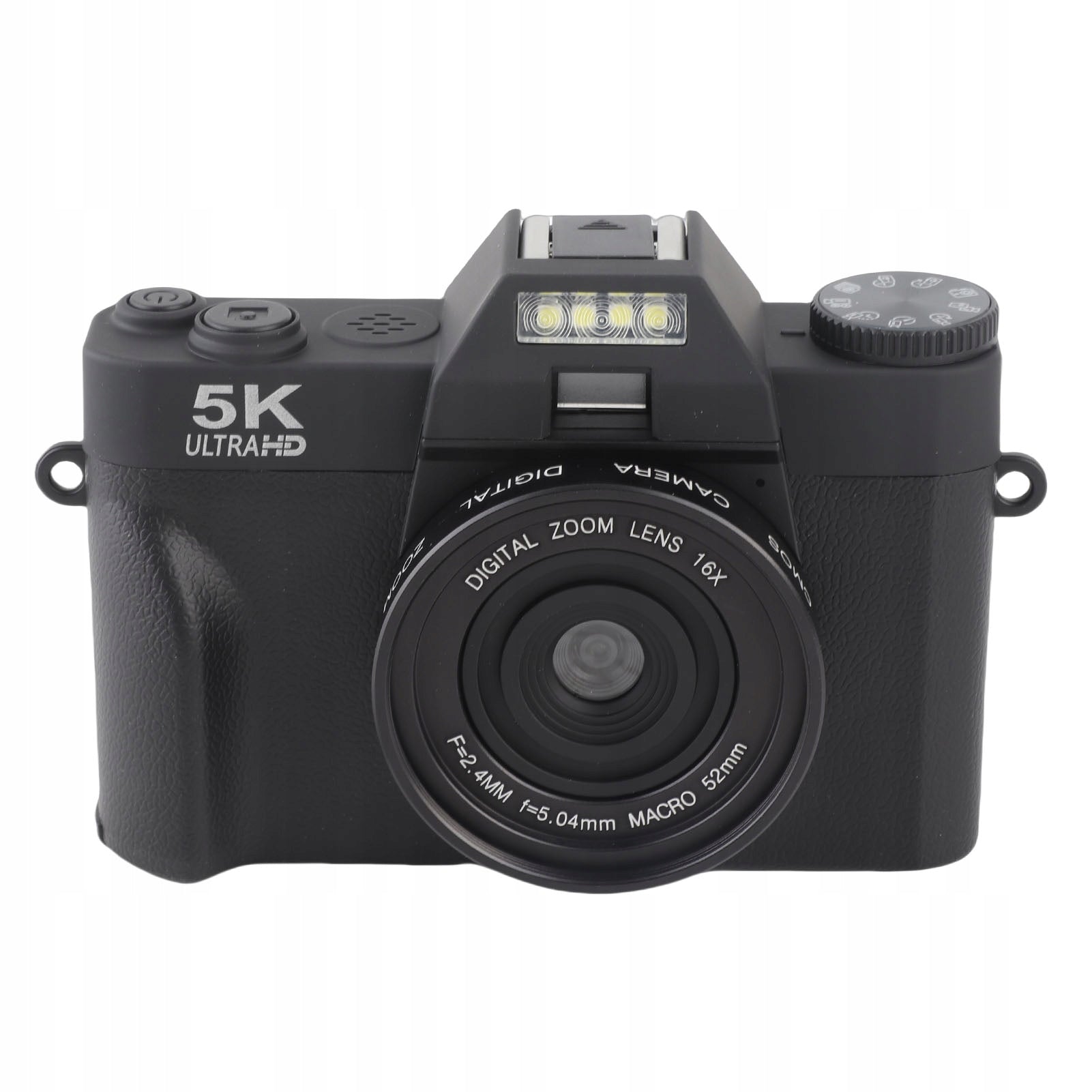 75 MP 5K digital camera with 180° tilt screen and 4K charger