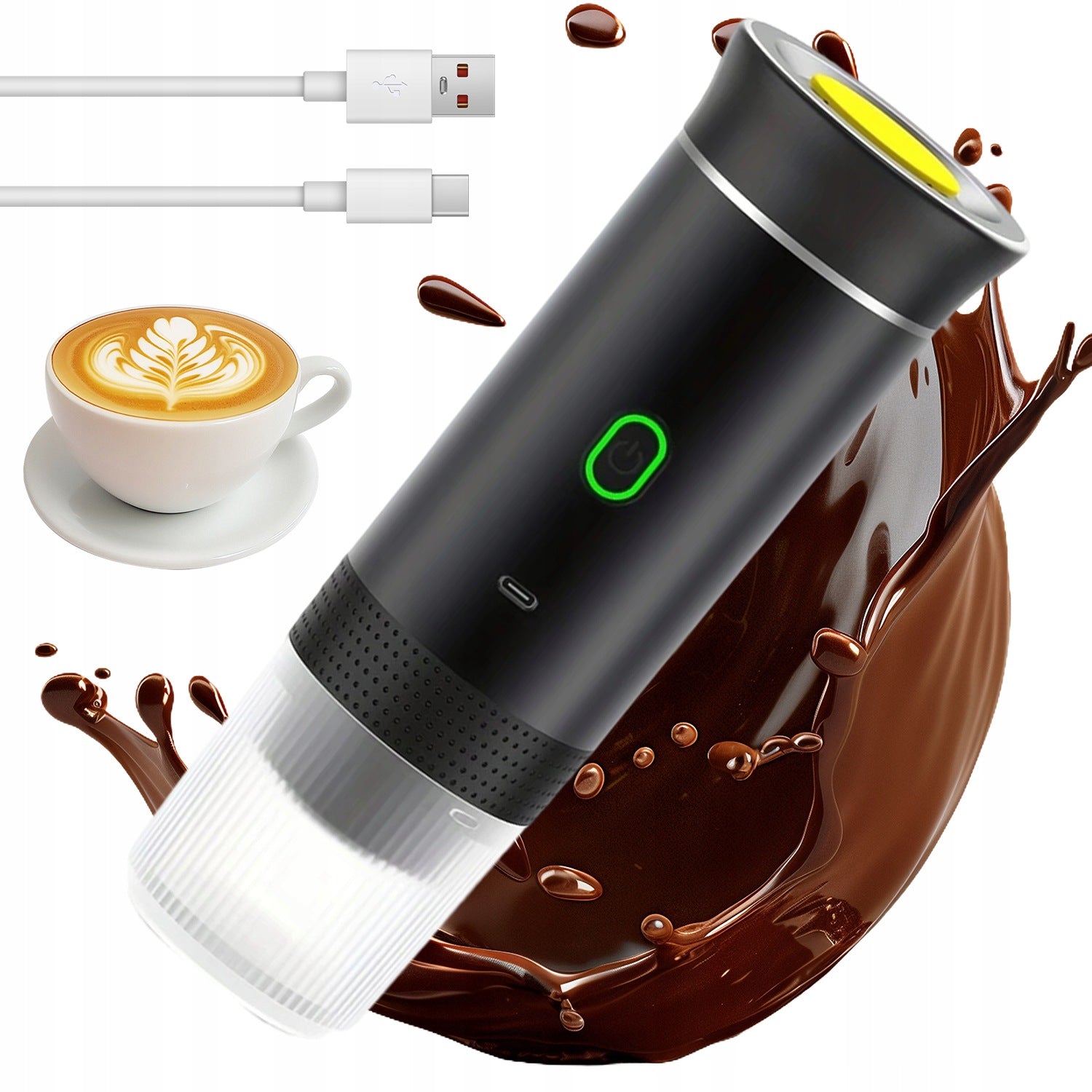 7500MAH AUTOMATIC PRESSURE COFFEE MAKER FOR CAR AND CAMPING