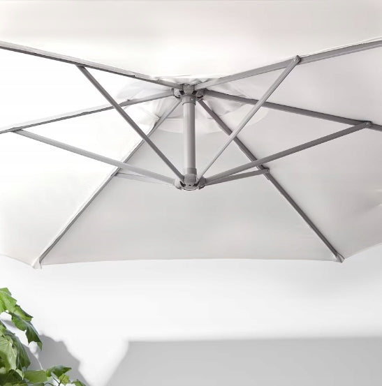 Sodo skėtis IKEA BAGGON, pakabinamas, baltas, 250 cm