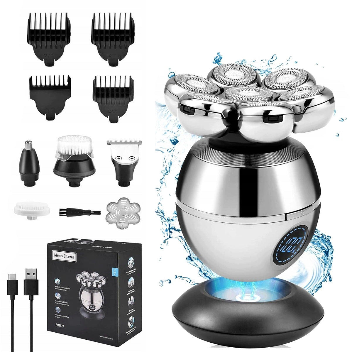 7D Electric Shaver for Men - Head, Face, Beard Trimmer