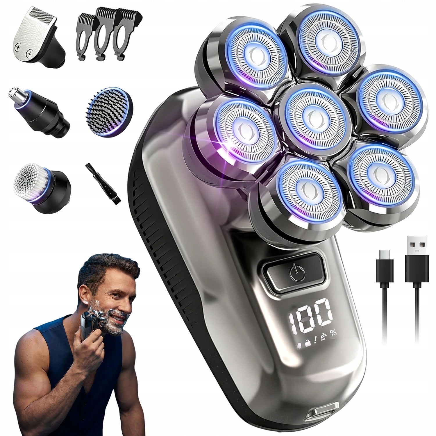 7D MULTIFUNCTION ELECTRIC SHAVER WIRELESS EFFICIENT AND CONVENIENT