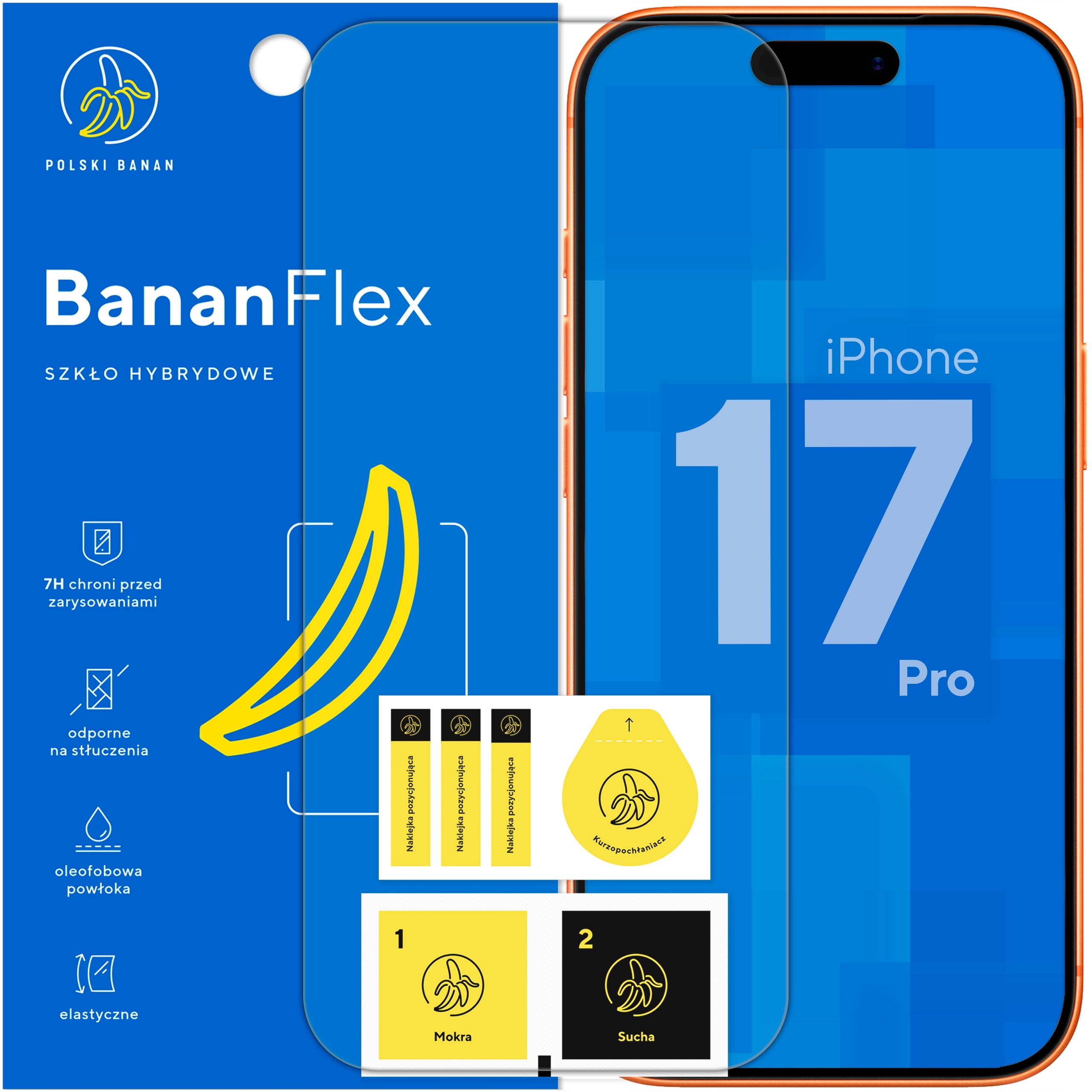 7H BananFlex Protective Hybrid Glass for Apple iPhone 17 Pro